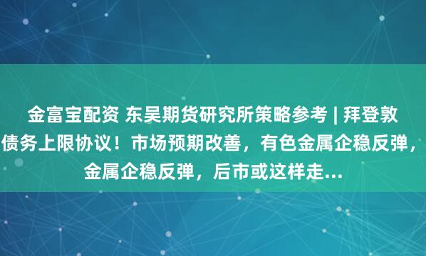 金富宝配资 东吴期货研究所策略参考 | 拜登敦促国会尽快通过债务上限协议！市场预期改善，有色金属企稳反弹，后市或这样走...