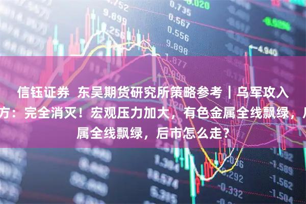 信钰证券  东吴期货研究所策略参考｜乌军攻入俄境内，俄方：完全消灭！宏观压力加大，有色金属全线飘绿，后市怎么走？