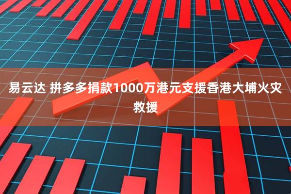 易云达 拼多多捐款1000万港元支援香港大埔火灾救援